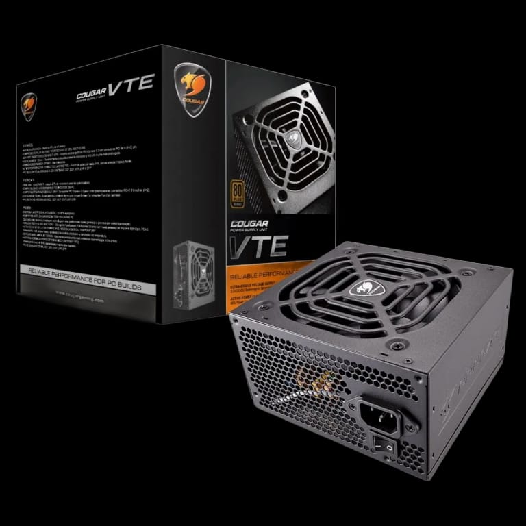 Блок питания Cougar VTE 500 (Разъем PCIe-2шт,ATX v2.31, 500W, Active PFC, 120mm Fan, Power cord 