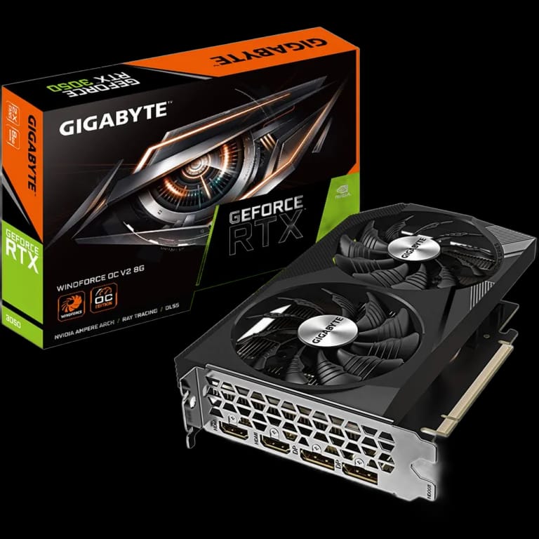 Видеокарта Gigabyte RTX3050 WINDFORCE OC V2 8GB GDDR6 128-bit HDMIx2 DPx2 2FAN RTL 