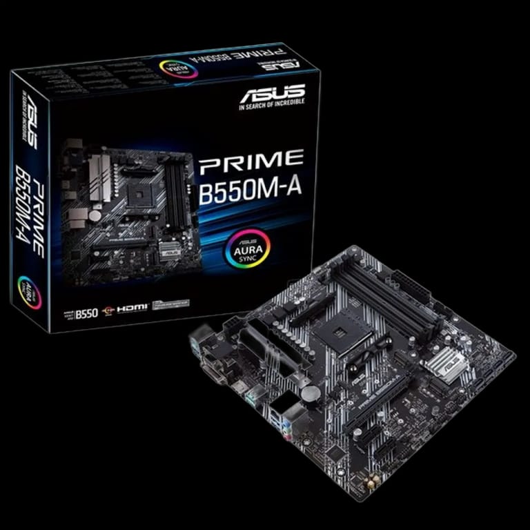Материнская плата ASUS PRIME B550M-A AM4 microATX 4xDDR4 PCIEx16 2xPCIEx1 2xM.2 VGA DVI HDMI GLAN RTL {10}
