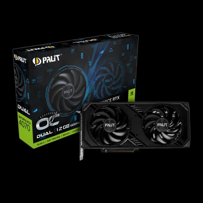 Видеокарта Palit RTX4070 Dual OC 12GB GDDR6 192bit 3xDP HDMI 2FAN RTL