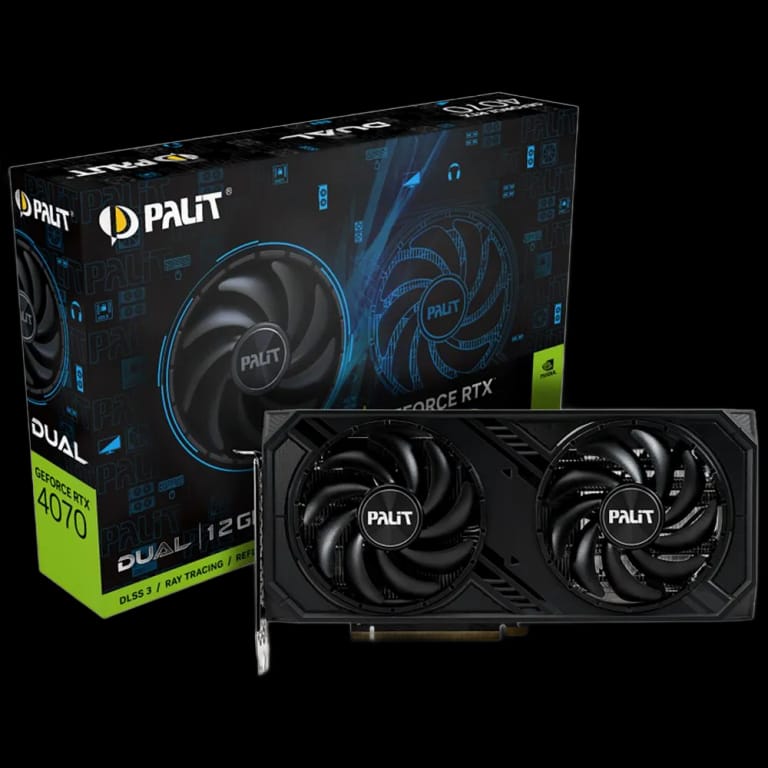 Видеокарта Palit RTX 4070 DUAL 12GB GDDR6 192bit 3xDP HDMI 2FAN RTL