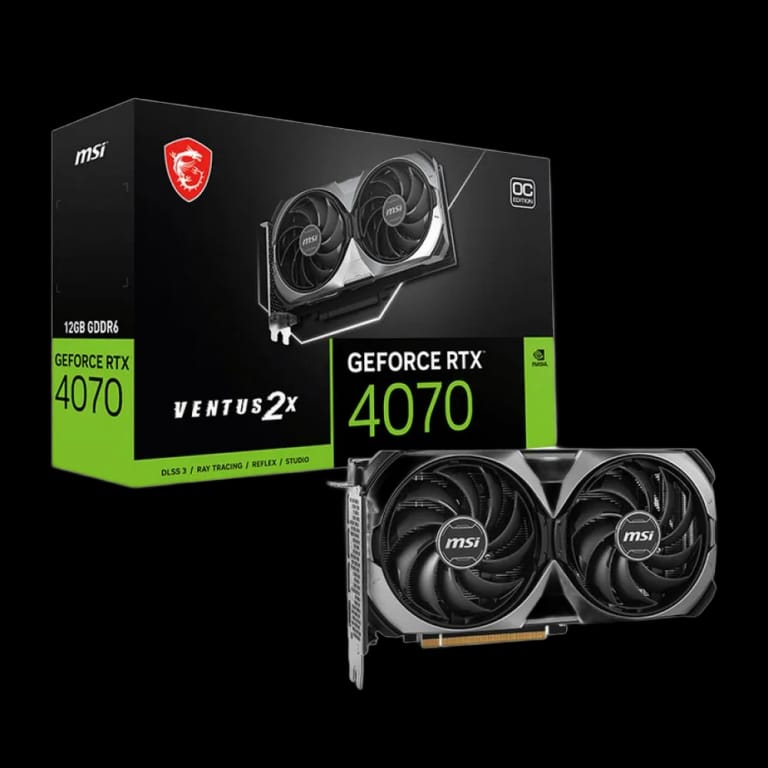 Видеокарта MSI RTX4070 VENTUS 2X E1 OC 12GB GDDR6 192bit 3xDP HDMI 2FAN RTL