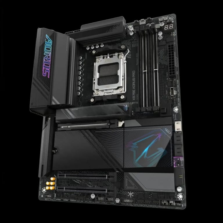 Материнская плата Gigabyte OEM X870E AORUS PRO, Socket AM5, AMD X870E, 4xDDR5-5200, HDMI, 3xPCI-Ex16, 4xSATA3(RAID 0/1/10), 4xM.2, 6 Ch Audio, 1x2,5GLan, (2+4)xUSB2.0, (7+4)xUSB3.2, (2+1)xUSB Type-C™, ATX, RTL oem