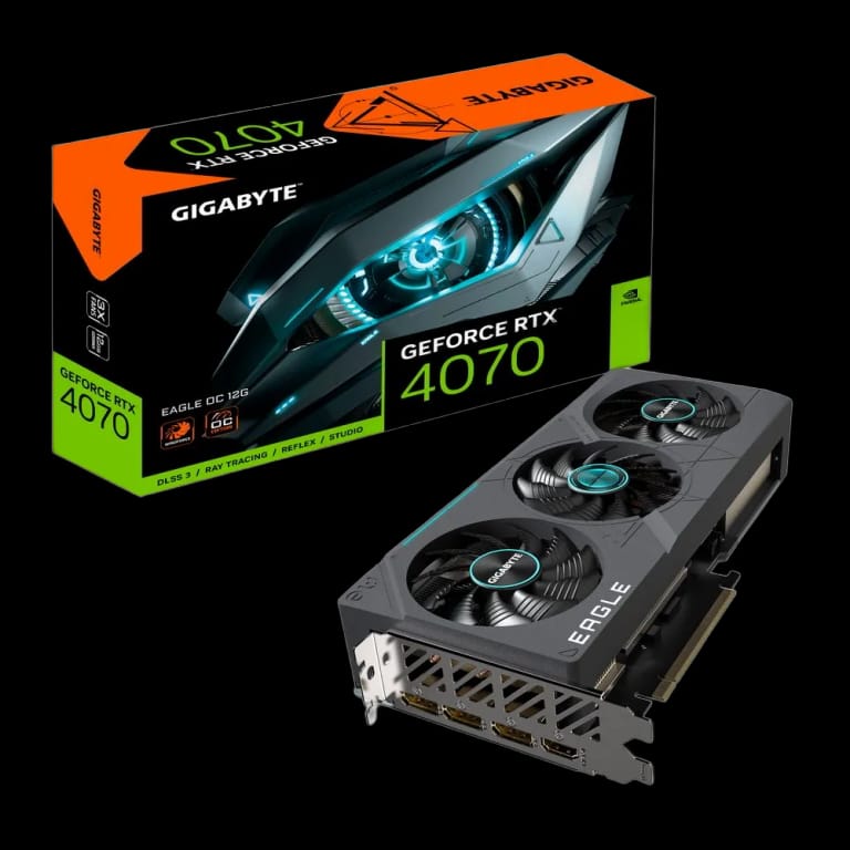 Gigabyte GeForce RTX 4070 EAGLE OC - 12GB, черный цвет