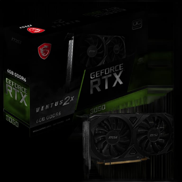 Видеокарта MSI RTX3050 VENTUS 2X E OC 6GB GDDR6 96bit 2xDP HDMI 2FAN RTL