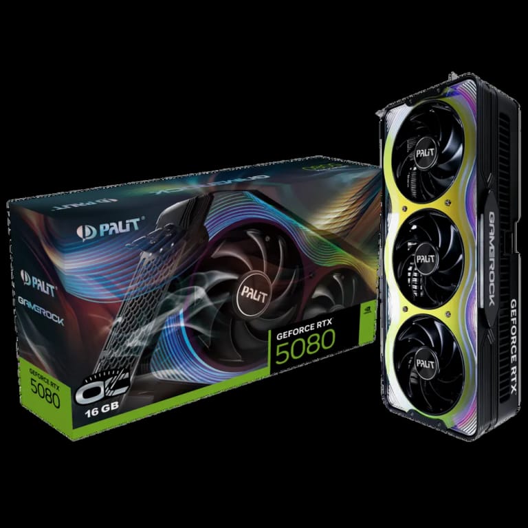 Видеокарта Palit RTX5080 GAMEROCK OC 16GB GDDR7 256bit 3xDP HDMI 3FAN RTL