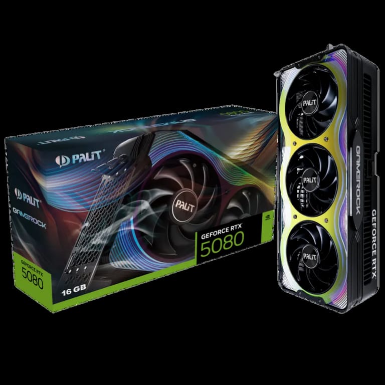 Видеокарта Palit RTX5080 GAMEROCK 16GB GDDR7 256bit 3xDP HDMI 3FAN RTL