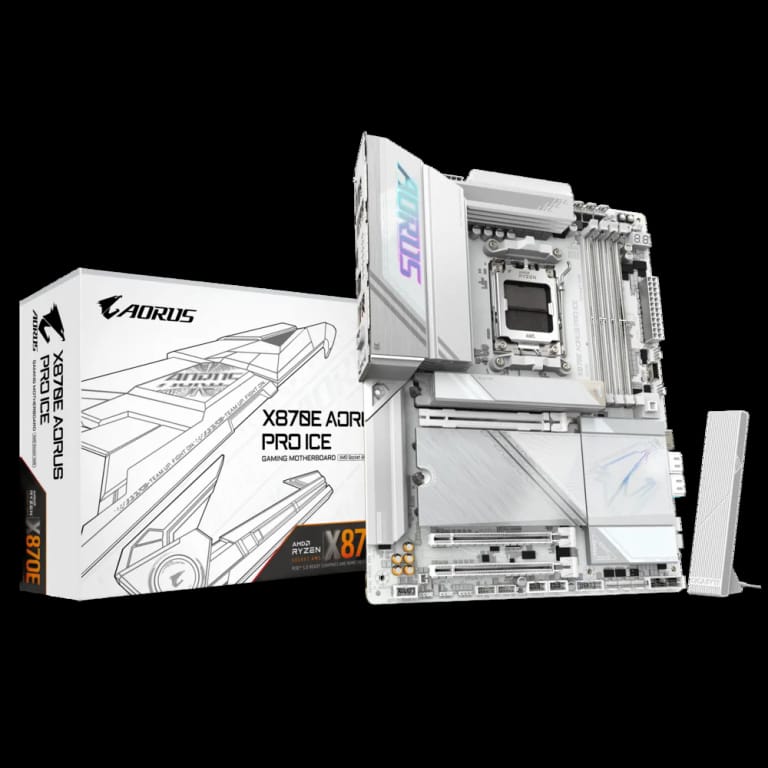 Материнская плата Gigabyte OEM X870E AORUS PRO ICE, Socket AM5, AMD X870E, 4xDDR5-5200, HDMI, 3xPCI-Ex16, 4xSATA3(RAID 0/1/10), 4xM.2, 6 Ch Audio, 1x2,5GLan, (2+4)xUSB2.0, (7+4)xUSB3.2, (2+1)xUSB Type-C™, ATX, RTL