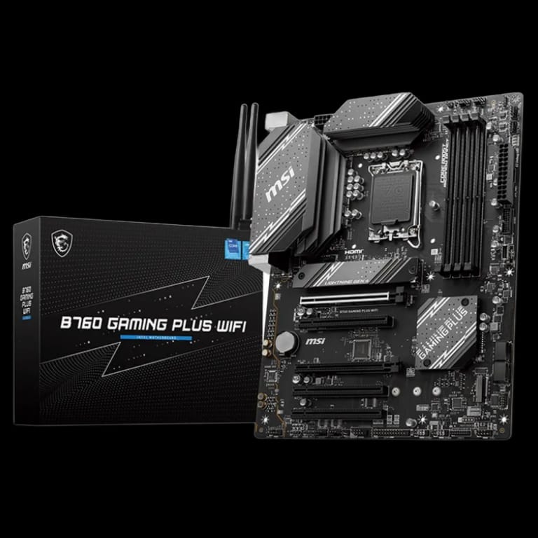 Материнская плата MSI B760 GAMING PLUS WIFI/MS-7D98/B760 GAMING PLUS WIFI\601-7D98-080,31\801-7D98-008\ B760 GAMING PLUS WIFI\601-7D98-080,31\801-7D98-008\STD B760 GAMING PLUS WIFI, B760,LGA1700,4DDR5,5PCI-Ex16,3M.2,4SATA3.0,3USB3.2 Gen2,3USB3.2Ge\,